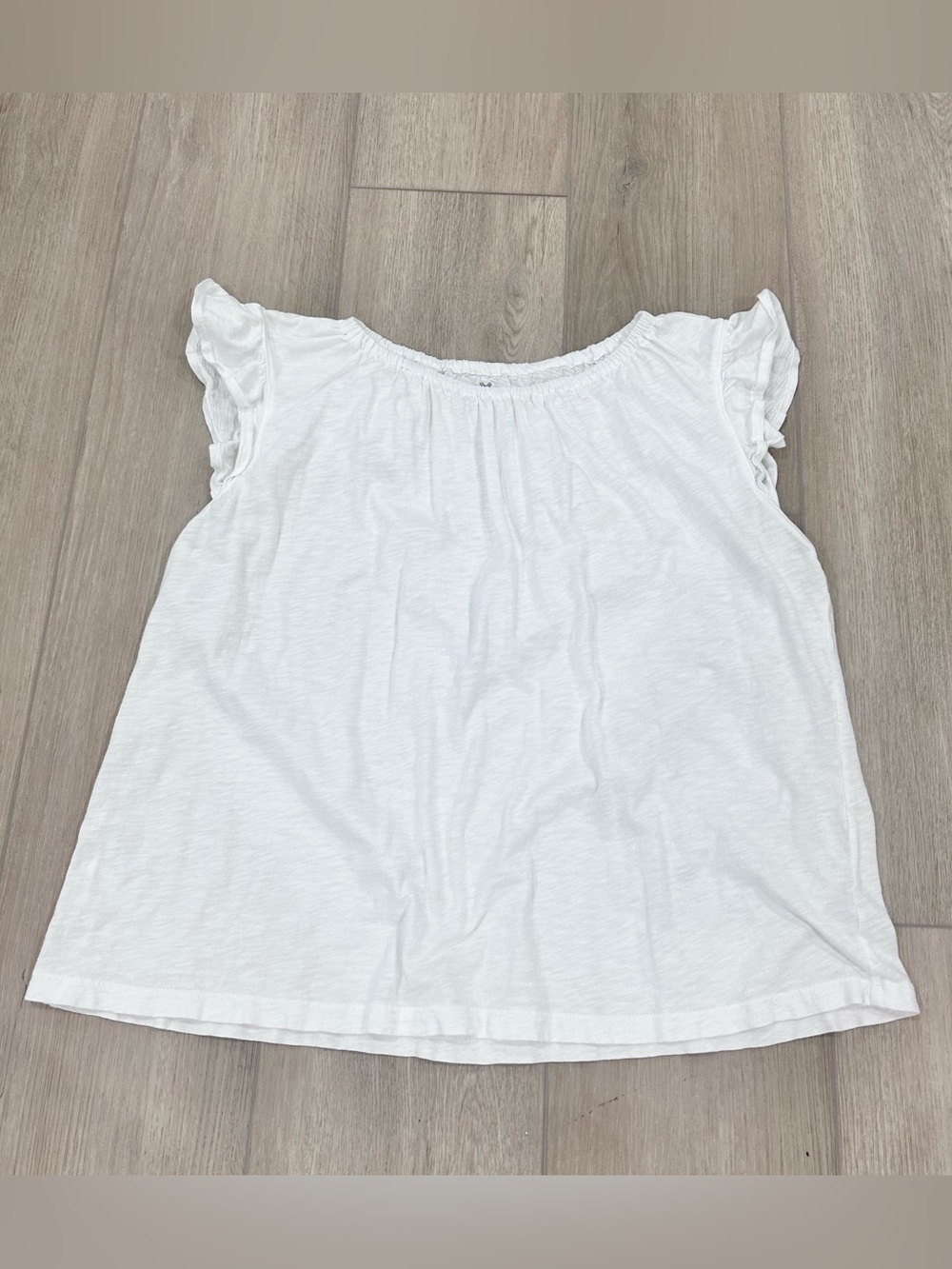 Velvet by Graham & Spencer vintage slub flutter sleeve T shirt small white